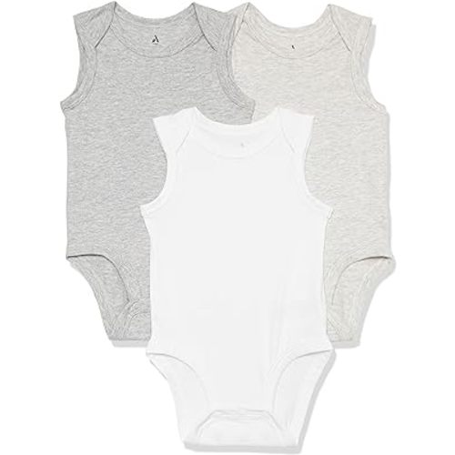 Amazon.com: Amazon Essentials Unisex Babies' Cotton Stretch Jersey Sleeveless Bodysuit (Previously Amazon Aware), Pack of 3 : Clothing, Shoes & Jewelry