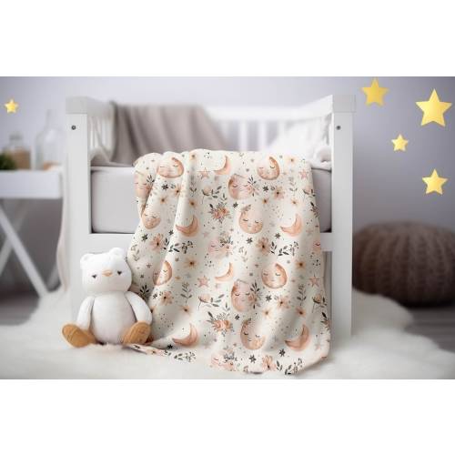 Celestial Moon Baby Blanket, Baby Neutral Moon Stars Blanket, Velveteen Blanket, Sherpa Blanket, Baby Girl Blanket, Vintage Moon Blanket