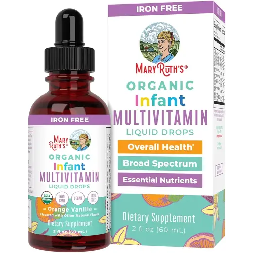 MaryRuth Organics Multivitamin & Multimineral for Infants | USDA Organic | Sugar Free | Liquid Vitamins for Babies 6-12 Months | Immune Support & Overall Wellness | Vegan | Non-GMO | 2 Fl Oz