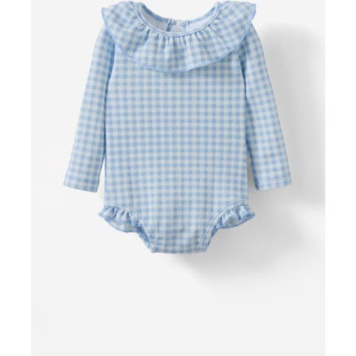 Bonnie Long Sleeve Ruffle One Piece, 6-12M