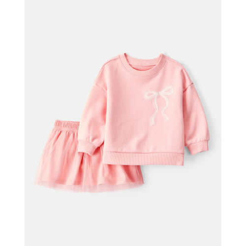 Carter's® | Bow French Terry Long-Sleeve Top & Skirt Set