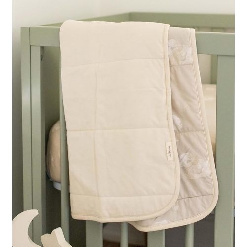 Burt's Bees Baby Reversible Blanket, Nursery, Stroller & Tummy-Time Organic Jersey Cotton Quilted Infant & Toddler Bedding