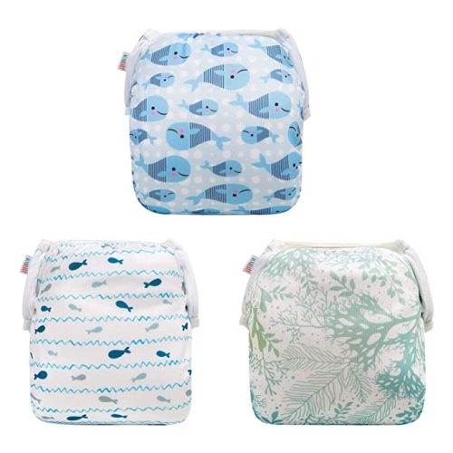 ALVABABY Swim Diapers 3pcs Reusable & Adjustable 0-2 Years Baby Boy Girl 3SWY02