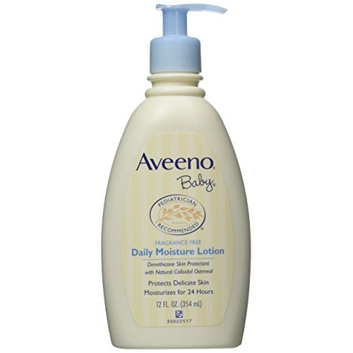 Aveeno Baby Daily Moisture Lotion, Fragrance Free, 12 Ounce (Pack of 2)