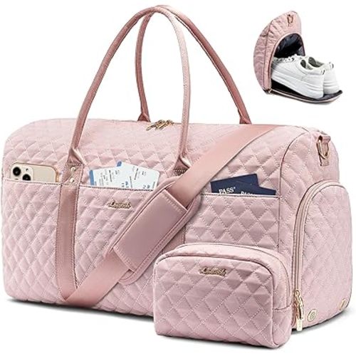 LOVEVOOK Travel Duffle Bag,Weekender Bags for Women Overnight Bag with Shoe Compartment, Carry on with Toiletry Bag,Duffel Bag with Wet Pocket,Hospital Bags for Labor and Delivery