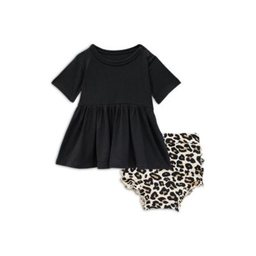 Girls' Short Sleeve Peplum Top and Printed Bloomers - Baby