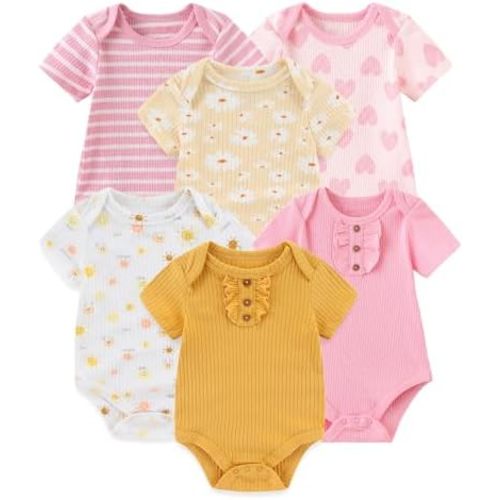 Fashion Baby Boy Girl Bodysuits 6-Pack Casual Cotton Soft Infants Outfit New born Clothes