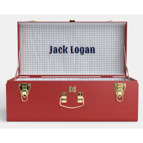 Petite Trunk - Red - Picnic in Blue / Embroidery