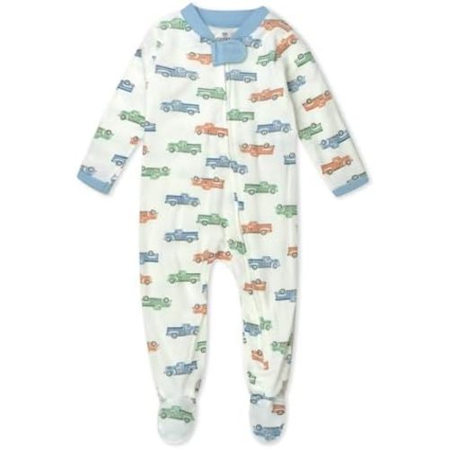 HonestBaby Sleep & Play Footed One-Piece Pajama Sleeper 100% Organic Cotton, Baby Boys