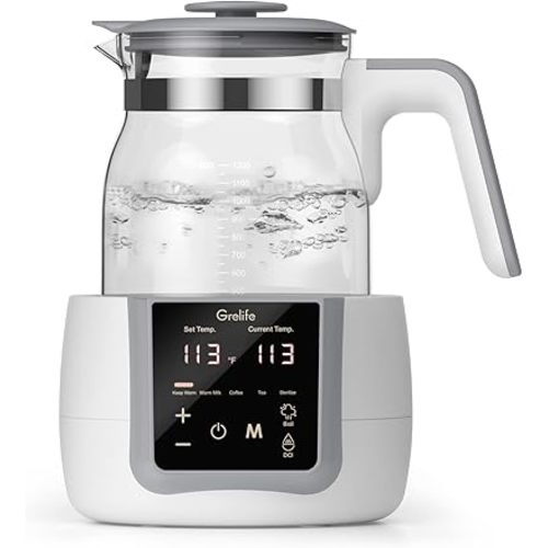 Bottle Warmer,Grelife 9-in-1 Fast Portable Instant Baby Milk Warme with 72H Keep Warm,Accurate Temperature Control,with Defrost, Sterili-zing, Heat Baby Food Jars for Breastmilk,Formula,Tea,Coffee