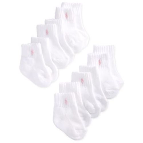 Ralph Lauren Baby Girls Quarter Length Low Cut Socks, Pack of 6