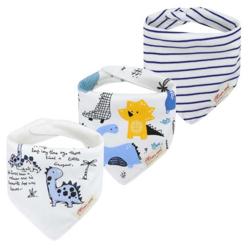 3pcs Drool Bibs Drool Bibs 100% Cotton for Unisex Boys Girls Multiple Colors Cartoon Design Baby Bib Set for Teething