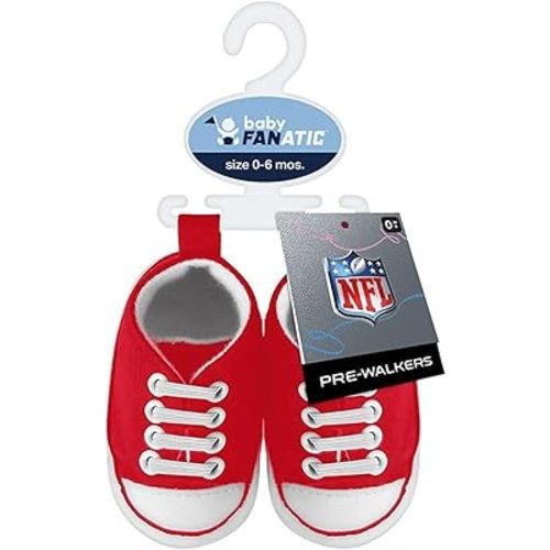 MasterPieces - NFL Baby Pre-Walkers Shoes, Officially Licensed San Francisco 49ers Football, High Top Sneakers, Soft Anti-Slip Soles, Boys and Girls, 0-6 Months