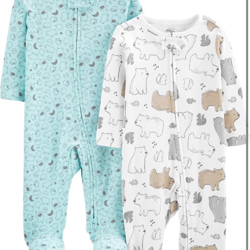 Simple Joys by Carter's Baby Neutral 2-Pack Cotton Footed Sleep and Play