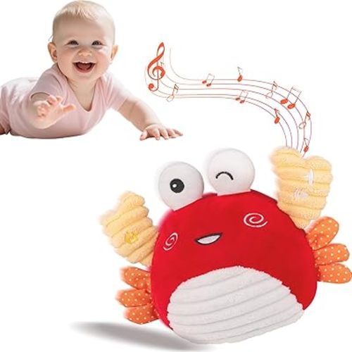 nicknack Baby Toys 0-6 Months,Crab Toys for Babies Crawling Crab Baby Toy -100+ Songs Infant 6-12 Months Musical Dancing Walking Bouncing Toy,Sensory Toys for Toddlers 1-3 Singing Newborn Gifts