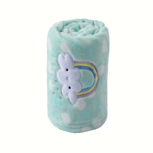 CREVENT 30"X40" Lightweight Warm Plush Baby Blanket for Infant Toddler Newborn Crib Cot Stroller,Unisex,Green Rainbow