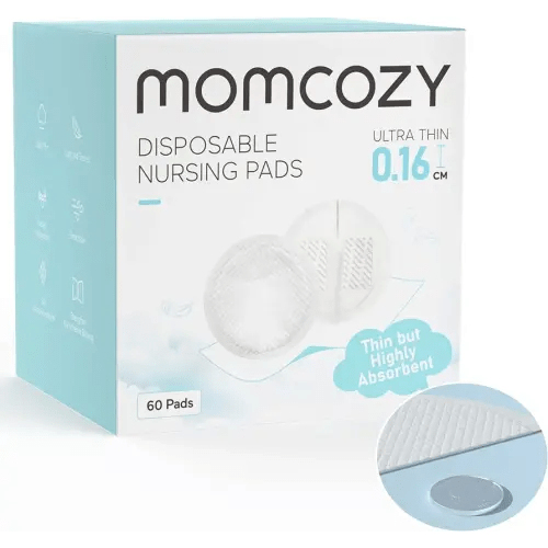 Momcozy Ultra-Thin Disposable Nursing Pads, Ultra-Absorbent and Breathable Portable Breast Pads for Mothers, Keep Dry Continuously, Make Breasts Light and Unburdened, Individually Packaged(60 Count)