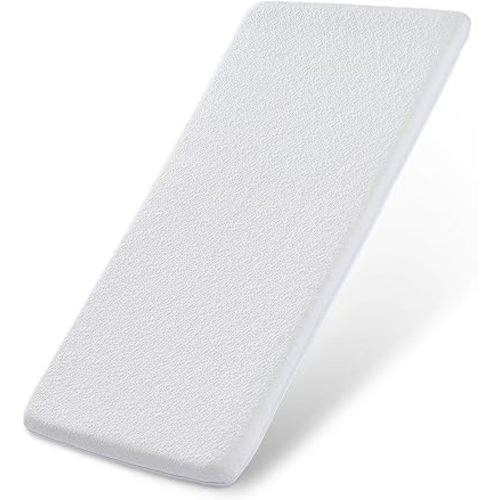 Bassinet Mattress Topper, Gel Memory Foam Mattress with Removable Cover(28" x 15"), Fit for Chicco LullaGo Anywhere Portable and SnuzPod 4 Bassinet, Waterproof Breathable Soft Bassinet Mattress