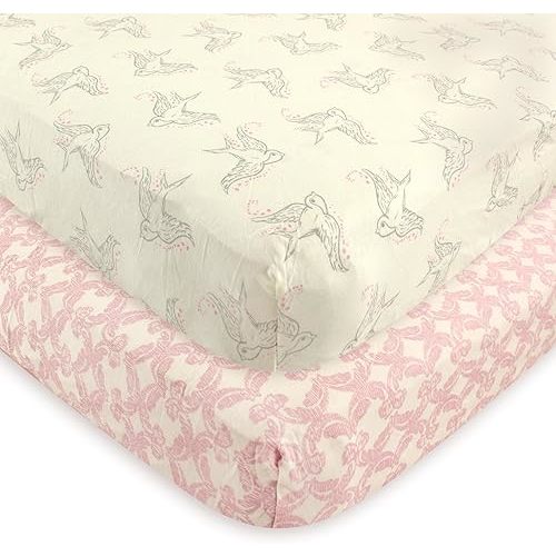 Touched by Nature Unisex Baby and Toddler Organic Cotton Crib Sheet, Bird, One Size