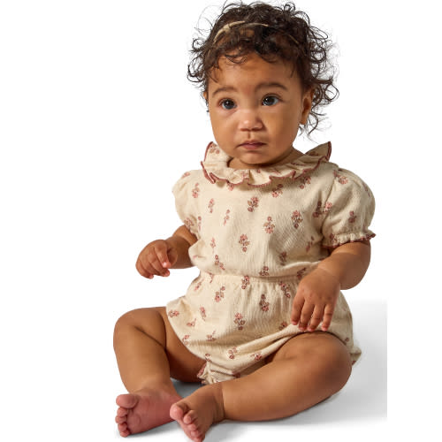 Modern Moments by Gerber Baby Girl Ruffled Bubble Romper, Sizes 0/3 Months - 24 Months
