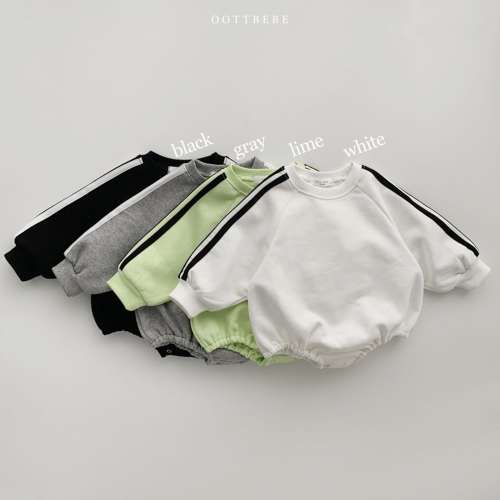 Unisex baby romper, Sweatshirt Romper, Baby bubble Romper / Made in Korea