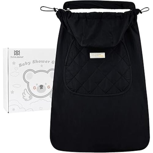 Bebamour Universal Hoodie All Season Carrier Cover for Baby Carrier (A Black)