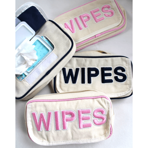 Canvas Wipes Pouch - Pink or Navy