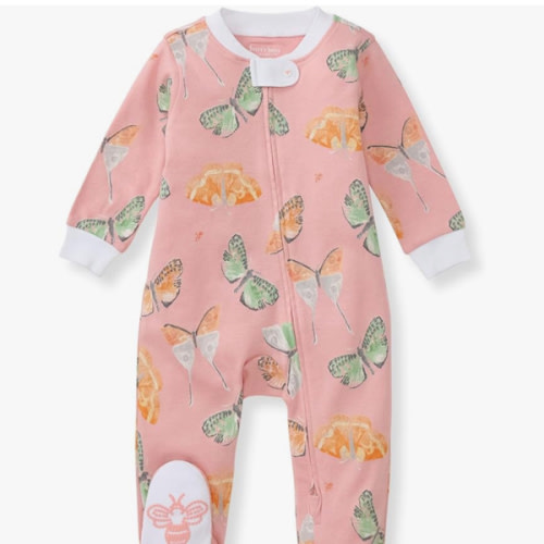 Burt's Bees Baby Baby Girls' 100% Organic Cotton Zip Front One-Piece Sleep & Play Loose Fit Pajamas