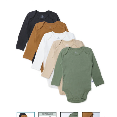 5-Pack Organic Cotton Long Sleeve Bodysuits | Honest Baby Clothing