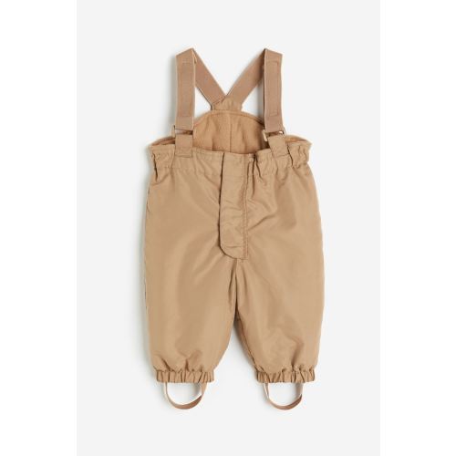 Snow Pants with Suspenders, Beige