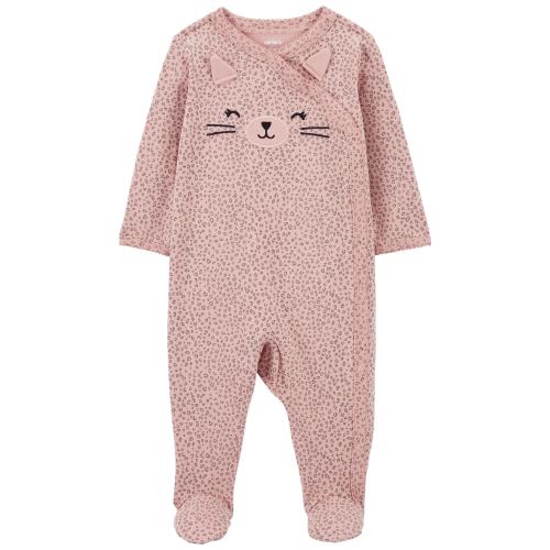 Baby Cat Side-Snap Sleep & Play Pajamas - Style,Pink