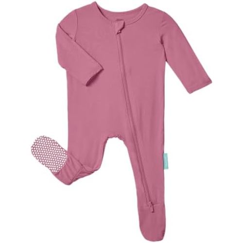 Baby Zipper Footie Pajamas, Supersoft Bamboo Rayon Baby Footed Pjs Boy Girl 0-3-6-9-18-24 Month Coverall Sleepers