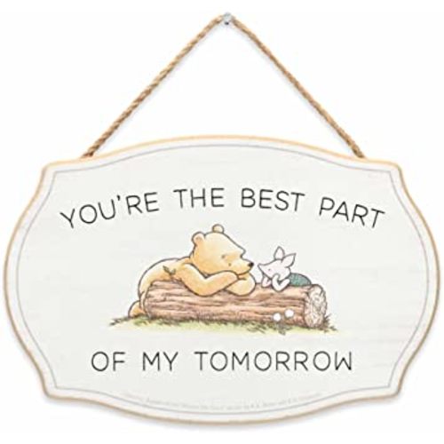 Open Road Brands Disney Winnie The Pooh You're The Best Part Hanging Wood Wall Decor - Adorable Winnie The Pooh Sign for Home