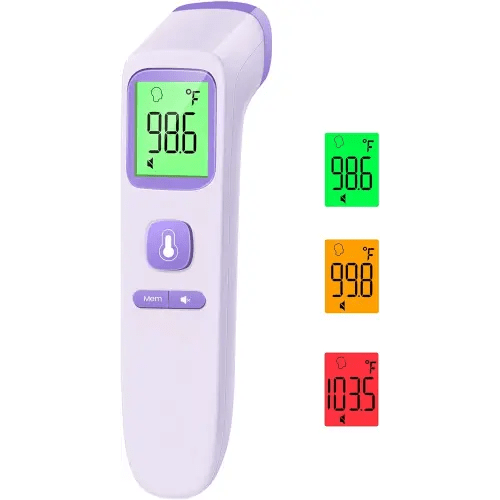 No-Touch Thermometer for Adults and Kids, Digital Accurate Baby Thermometer with Fever Alarm, 1 Second Fast Result, FSA HSA Eligible, Easy to use, 2 in 1 Mode (Purple)