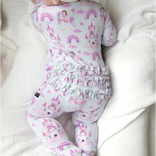 Vivian Ruffled Zippered Footie