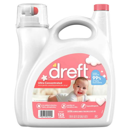 Dreft Ultra Concentrated Liquid Baby Laundry Detergent, 125 Loads, 170 fl.
