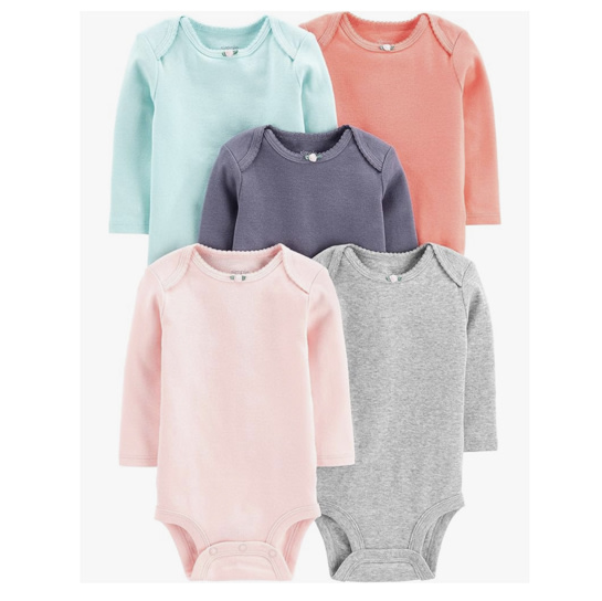 Simple Joys by Carter's Baby Girls 5-pack Long-sleeve Bodysuit