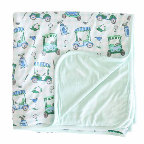 Birdie Babes Double Sided Bamboo Blanket | Green