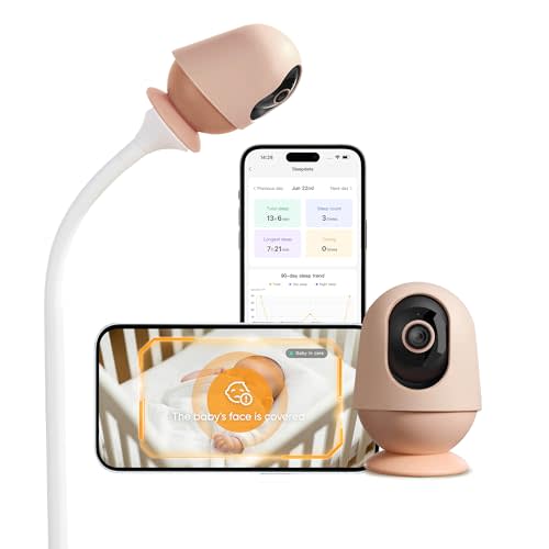 Monai 4K Smart Baby Monitor, WiFi Video Camera with 7 AI Features, Pan-Tilt, 6X Zoom Night Vision, Instant Alerts Cry/Sound/Sleep/Face Covered/Motion, App Control, No Monthly Fee, Local Storage