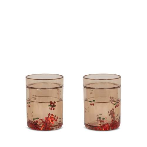 2 PACK GLITTER CUPS - CHERRY