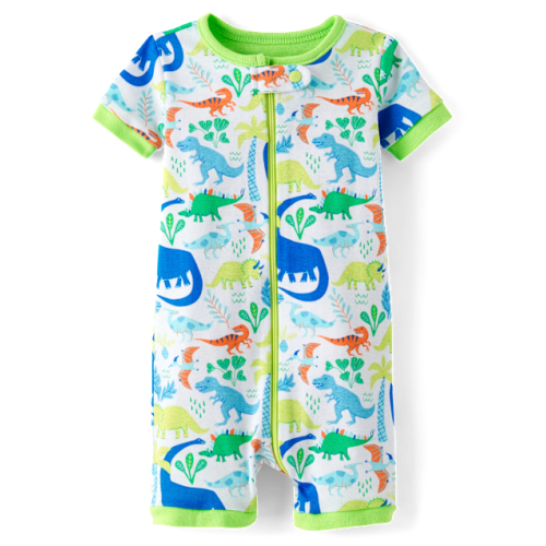 Baby And Toddler Boys Construction Snug Fit Cotton One Piece Pajamas - White