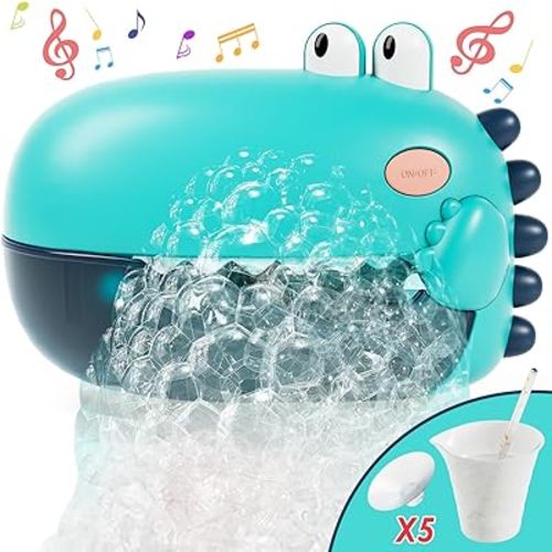 Lehoo Castle Toddler Bath Toys, Bath Bubble Machine, Dinosaur Bath Toys for Kids Ages 1-3, Bubble Maker for Bathtub, Toys for Boys Girls