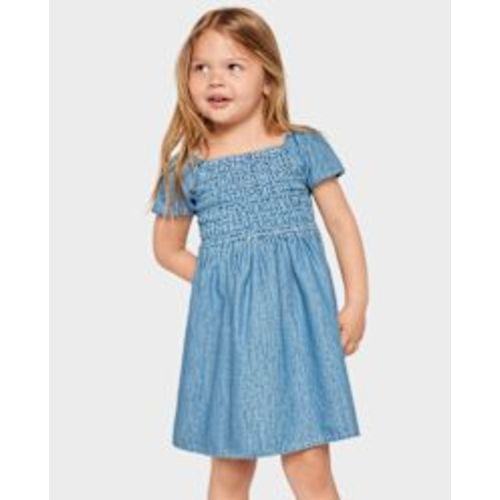 Toddler Girls Chambray Smocked Dress - Cloudless wash