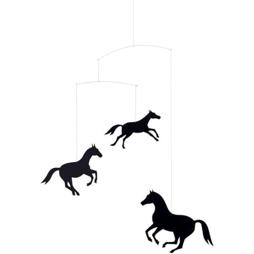 Horse Hanging Nursery Mobile - 18 Inches - High Quality Plastic - Handmade in Denmark by Flensted