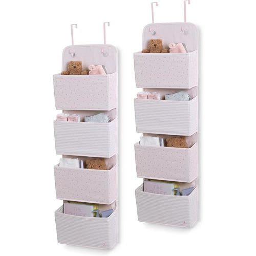 Delta Children GAP babyGap 2-Pack Over the Door Storage Organizer with 4 Pockets, Pink