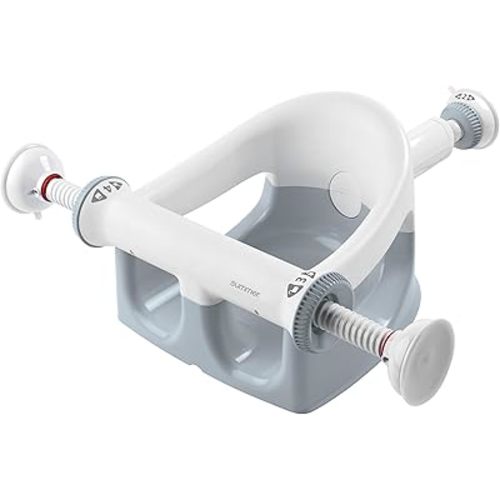 Summer by Ingenuity My Bath Seat for Sit-Up Baby Bathing, Sure & Secure Suction Cups, ASTM Safety Tested & Approved, Backrest for Assisted Sitting, Easy Setup & Storage, Gray