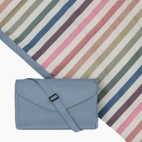Little Unicorn Outdoor Blanket - Chroma Rugby Stripe, 5 X 5 Ft