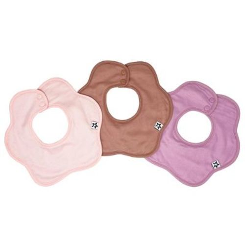 Tiny Twinkle Roundabout Baby Drool Bibs 3-Pack, 360 Rotating Waterproof and Absorbent Teething Bibs (Girl Set Pink 3-Pack)