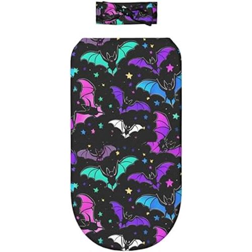 KiuLoam Black Red Ladybug Dots Newborn Swaddle Set With Matching Hat, Newborn Receiving Blanket Soft Unisex Infant Swaddle