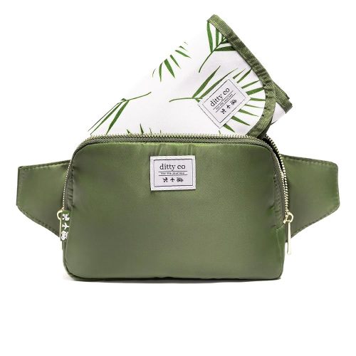 Mini Diaper Bag Belt Bag with Changing Pad - Compact Crossbody for Moms - Hands-Free Baby Travel Essentials - Stylish and Lightweight for On-the-Go Parents - Waterproof and Washable Design